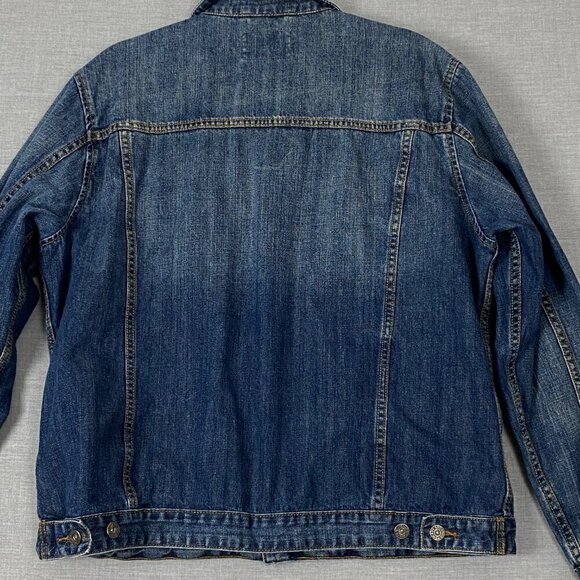 Denver Hayes Denim Jacket Ombre Blue Denim 100% Cotton Side Pockets Mens Large - Picture 2 of 10